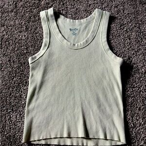 John Galt Light Green Ribbed Fitted Tank Top